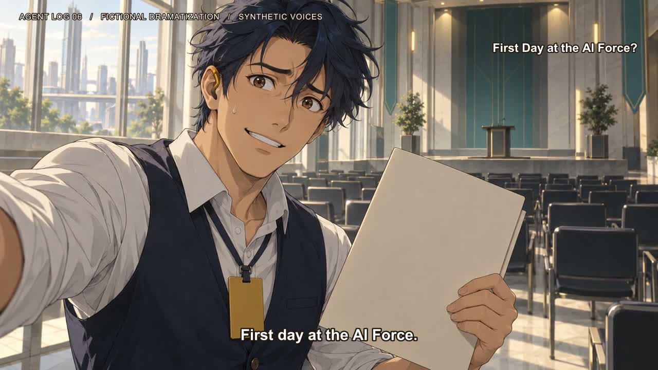 Original fictional anime scene for First Day at the AI Force?